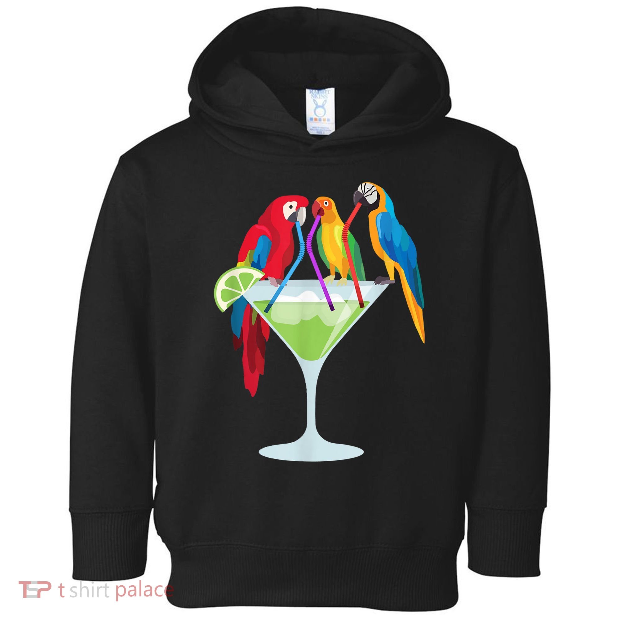 Parrots Drinking Margarita Tropical Vacation Hawaiian Birds Toddler Hoodie