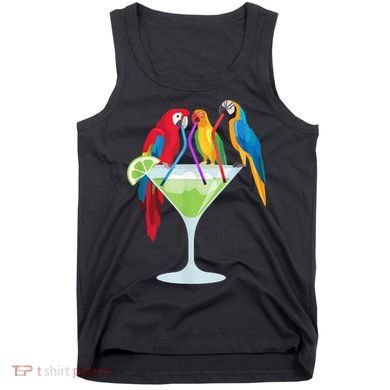 Parrots Drinking Margarita Tropical Vacation Hawaiian Birds Tank Top