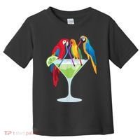 Parrots Drinking Margarita Tropical Vacation Hawaiian Birds Toddler T-Shirt thumb 0
