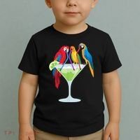 Parrots Drinking Margarita Tropical Vacation Hawaiian Birds Toddler T-Shirt thumb 2