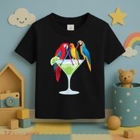 Parrots Drinking Margarita Tropical Vacation Hawaiian Birds Toddler T-Shirt thumb 3