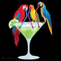 Parrots Drinking Margarita Tropical Vacation Hawaiian Birds Women's T-Shirt thumb 6