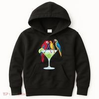 Parrots Drinking Margarita Tropical Vacation Hawaiian Birds Kids Hoodie thumb 0