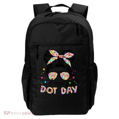Polka Dot Messy Bun Teacher Happy Dot Day Gift Backpack