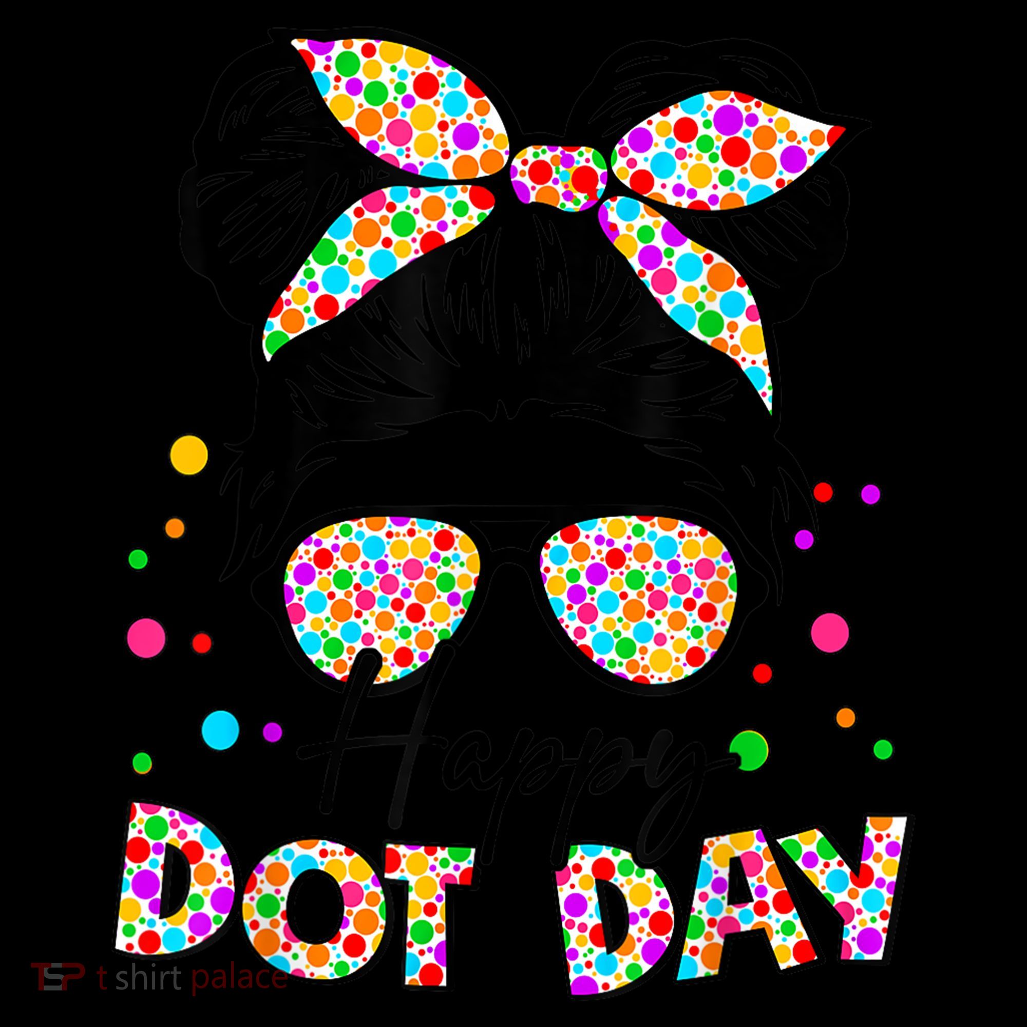 Polka Dot Messy Bun Teacher Happy Dot Day Gift Backpack