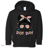 Polka Dot Messy Bun Teacher Happy Dot Day Gift Toddler Hoodie thumb 0