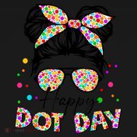 Polka Dot Messy Bun Teacher Happy Dot Day Gift Tote Bag thumb 4