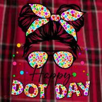Polka Dot Messy Bun Teacher Happy Dot Day Gift Women's Flannel Plaid Pajama Pants thumb 2