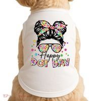 Polka Dot Messy Bun Teacher Happy Dot Day Gift Doggie Tank thumb 0