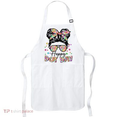 Polka Dot Messy Bun Teacher Happy Dot Day Gift Apron