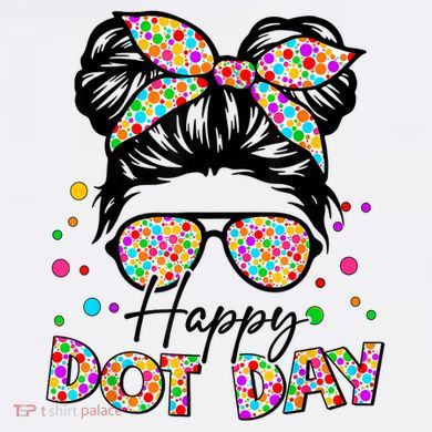 Polka Dot Messy Bun Teacher Happy Dot Day Gift Apron