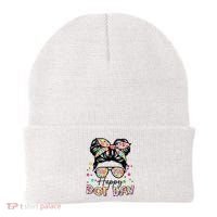 Polka Dot Messy Bun Teacher Happy Dot Day Gift Beanie thumb 0