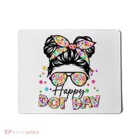 Polka Dot Messy Bun Teacher Happy Dot Day Gift Mousepad thumb 0