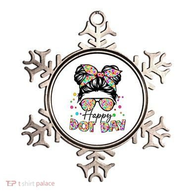 Polka Dot Messy Bun Teacher Happy Dot Day Gift Ornament