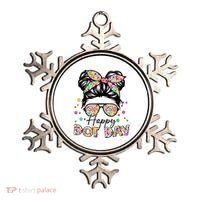 Polka Dot Messy Bun Teacher Happy Dot Day Gift Ornament thumb 0