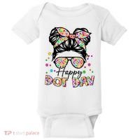 Polka Dot Messy Bun Teacher Happy Dot Day Gift Baby Bodysuit thumb 0