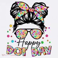 Polka Dot Messy Bun Teacher Happy Dot Day Gift Baby Bodysuit thumb 2