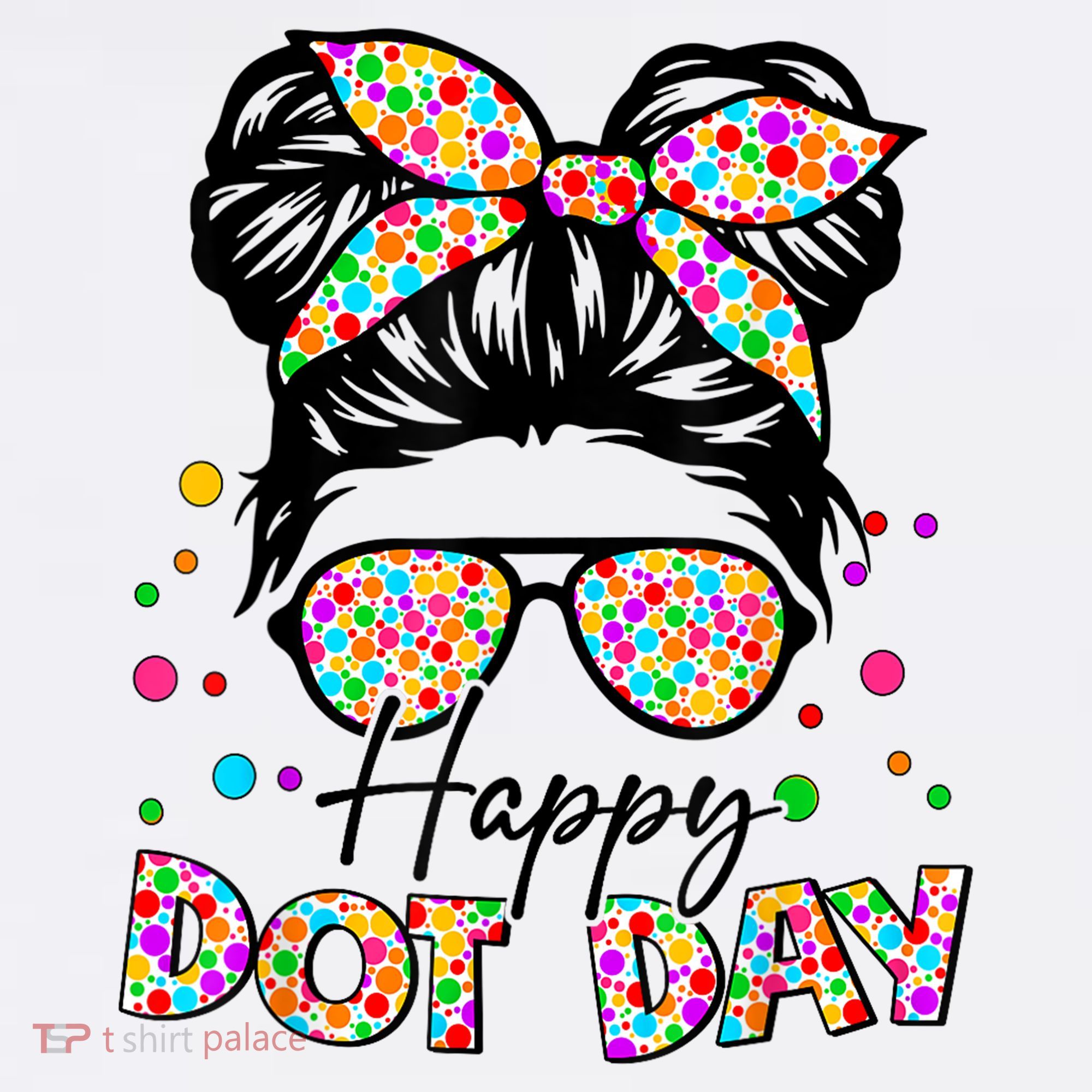 Polka Dot Messy Bun Teacher Happy Dot Day Gift Baby Bodysuit