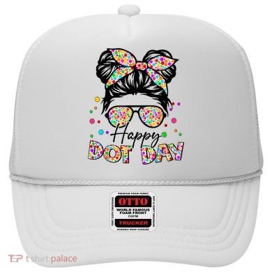Polka Dot Messy Bun Teacher Happy Dot Day Gift Hat