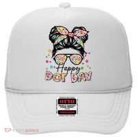 Polka Dot Messy Bun Teacher Happy Dot Day Gift Hat thumb 0
