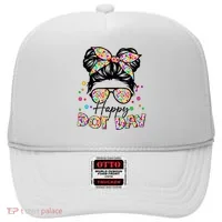 Polka Dot Messy Bun Teacher Happy Dot Day Gift Hat thumb 0