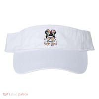 Polka Dot Messy Bun Teacher Happy Dot Day Gift Visor thumb 0