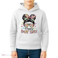 Polka Dot Messy Bun Teacher Happy Dot Day Gift Kids Hoodie thumb 4