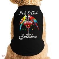 Parrots Drinking Margarita It's 5 O'clock Somewhere Doggie Tank thumb 0