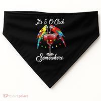 Parrots Drinking Margarita It's 5 O'clock Somewhere USA-Made Doggie Bandana thumb 0