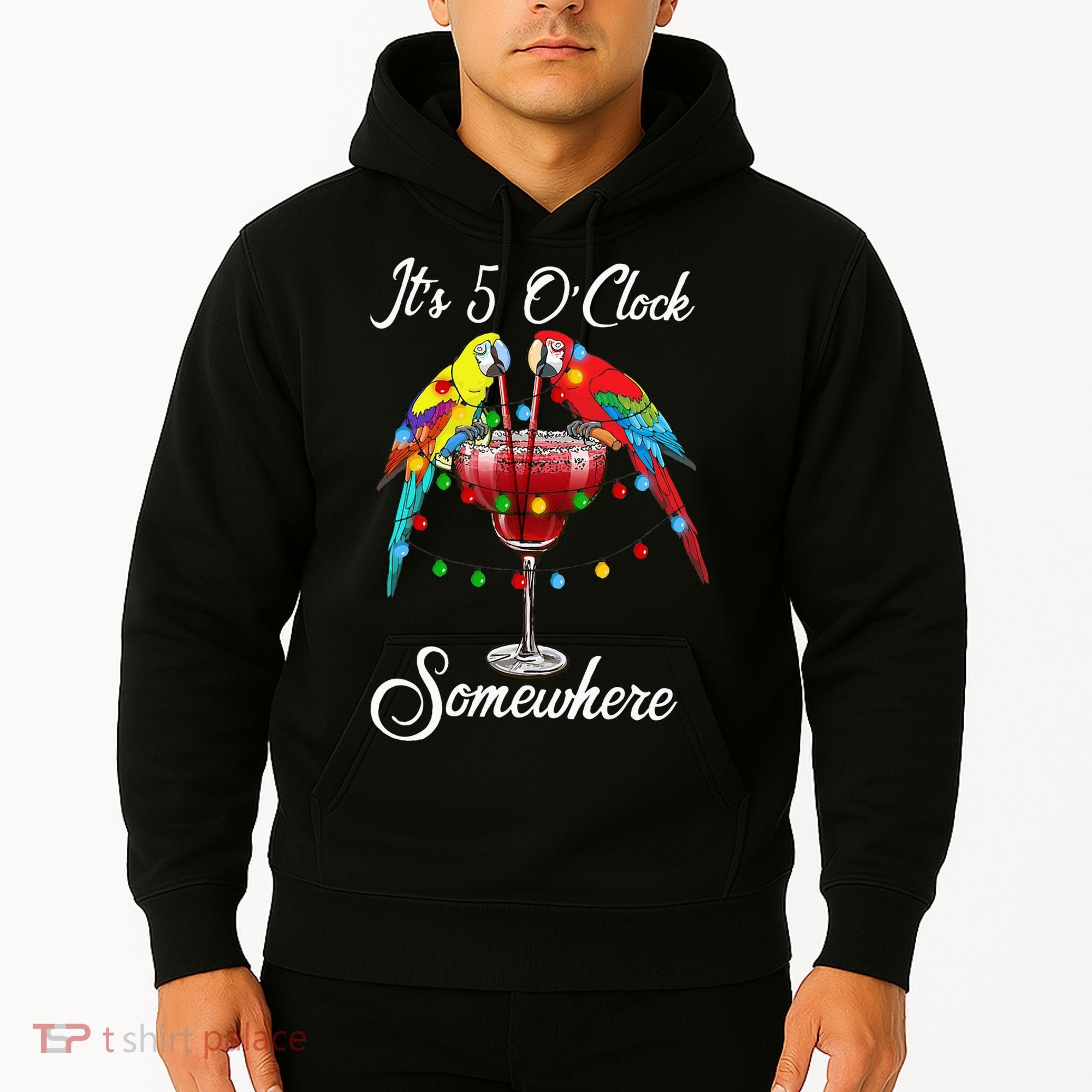 Parrots Drinking Margarita It's 5 O'clock Somewhere Hoodie