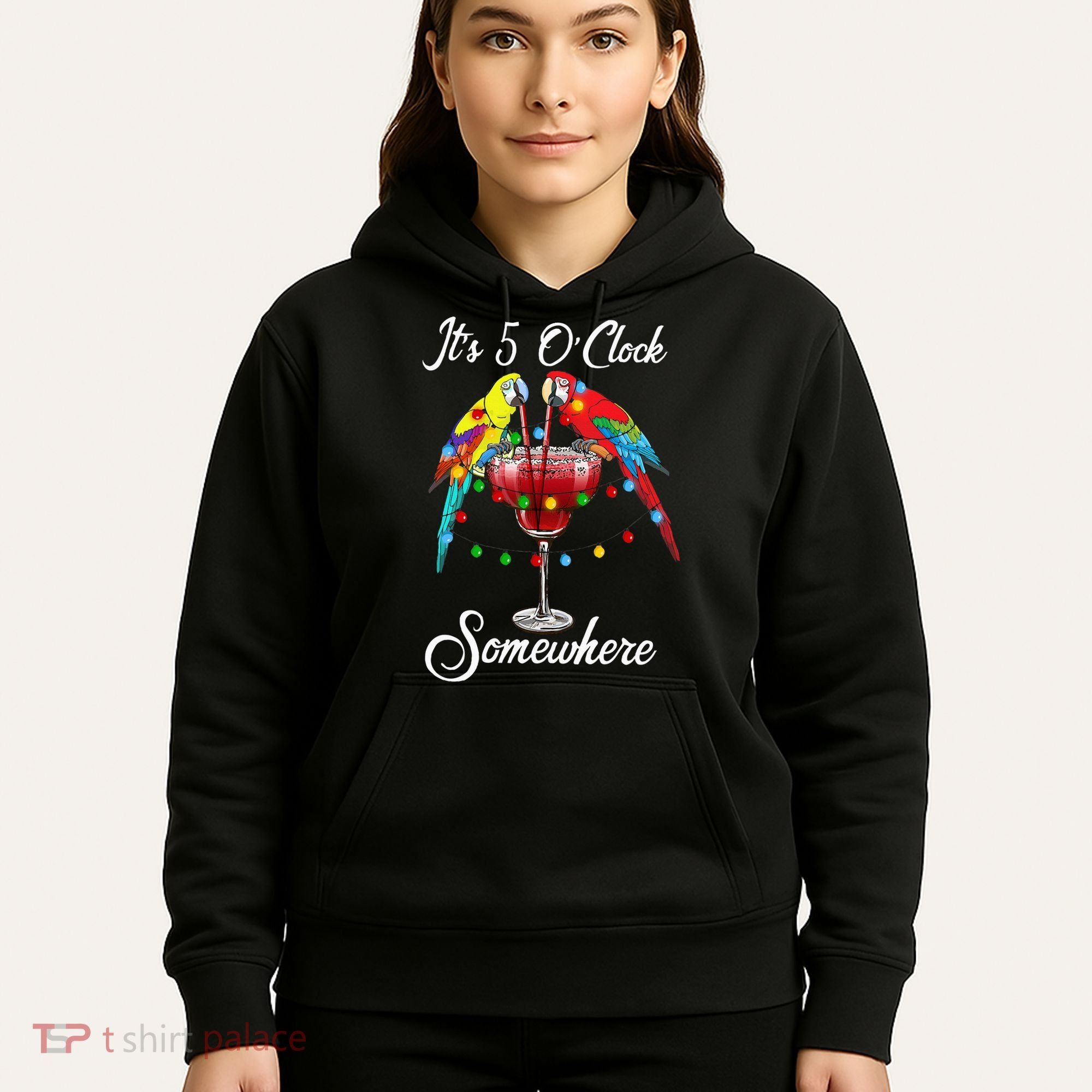 Parrots Drinking Margarita It's 5 O'clock Somewhere Hoodie