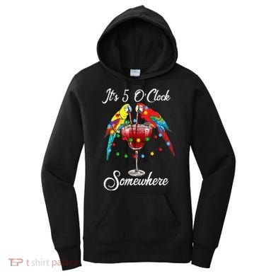 Parrots Drinking Margarita It's 5 O'clock Somewhere Women's Hoodie