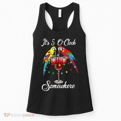 Parrots Drinking Margarita It's 5 O'clock Somewhere Women's Tank Top