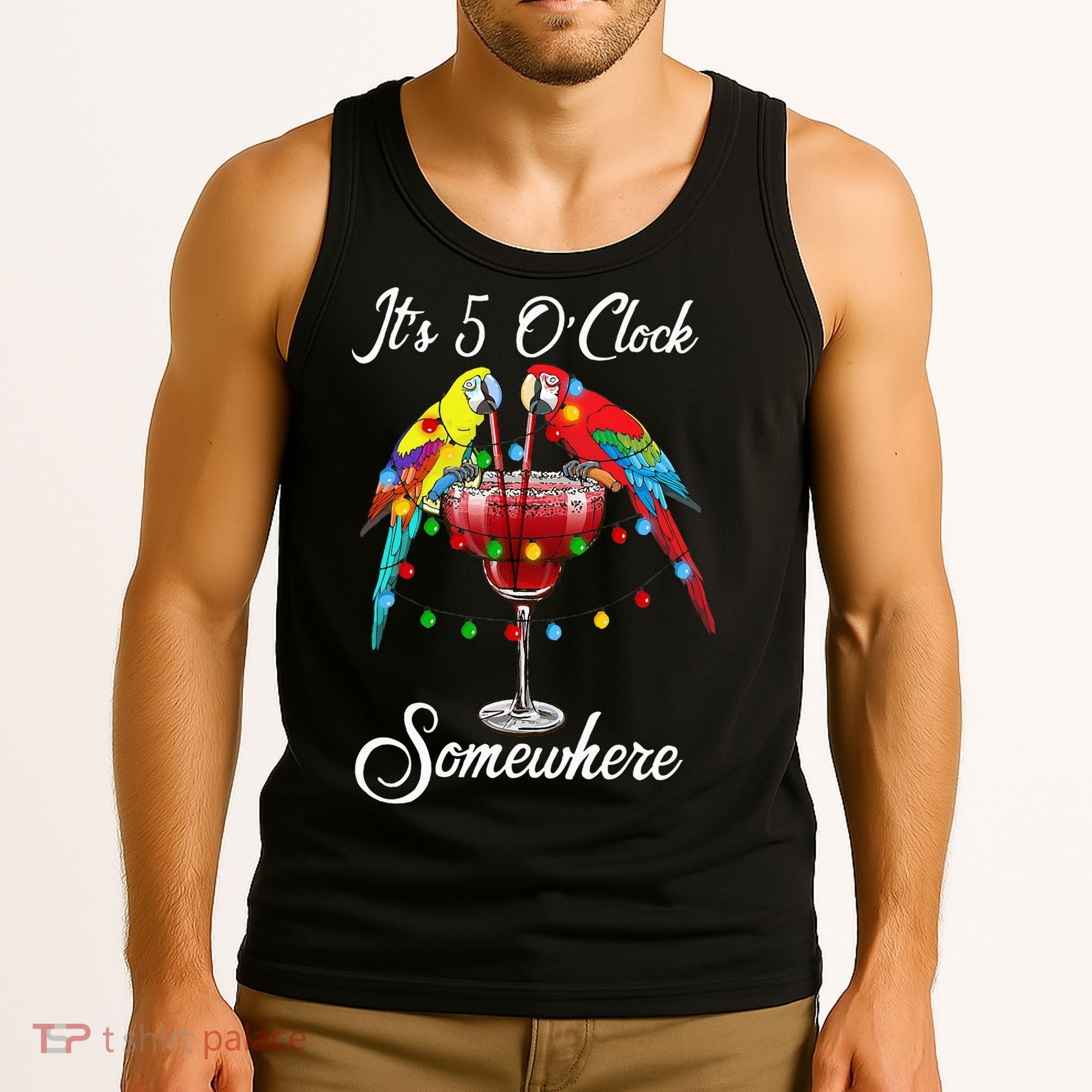 Parrots Drinking Margarita It's 5 O'clock Somewhere Tank Top