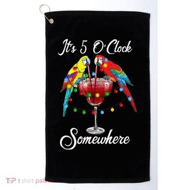 Parrots Drinking Margarita It's 5 O'clock Somewhere Golf Towel
