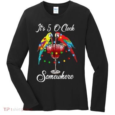 Parrots Drinking Margarita It's 5 O'clock Somewhere Women's Long Sleeve Shirt