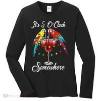 Parrots Drinking Margarita It's 5 O'clock Somewhere Women's Long Sleeve Shirt thumb 0