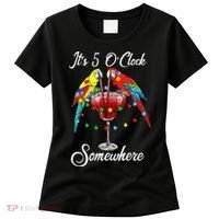 Parrots Drinking Margarita It's 5 O'clock Somewhere Women's T-Shirt thumb 0