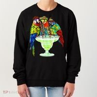 Parrots Drinking Margarita Hawaiian Vacation Birds Women's Sweatshirt thumb 0