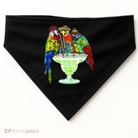 Parrots Drinking Margarita Hawaiian Vacation Birds USA-Made Doggie Bandana thumb 0