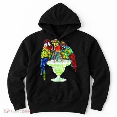 Parrots Drinking Margarita Hawaiian Vacation Birds Hoodie