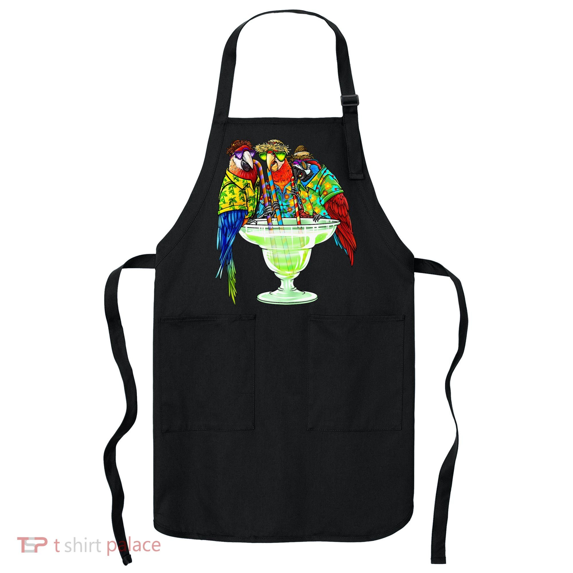 Parrots Drinking Margarita Hawaiian Vacation Birds Apron