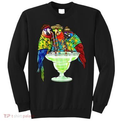Parrots Drinking Margarita Hawaiian Vacation Birds Sweatshirt