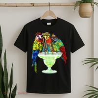 Parrots Drinking Margarita Hawaiian Vacation Birds T-Shirt thumb 2