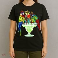 Parrots Drinking Margarita Hawaiian Vacation Birds T-Shirt thumb 4