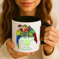 Parrots Drinking Margarita Hawaiian Vacation Birds Coffee Mug thumb 3
