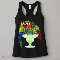 Parrots Drinking Margarita Hawaiian Vacation Birds Women's Tank Top thumb 3