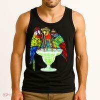 Parrots Drinking Margarita Hawaiian Vacation Birds Tank Top thumb 3