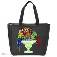 Parrots Drinking Margarita Hawaiian Vacation Birds Tote Bag thumb 0