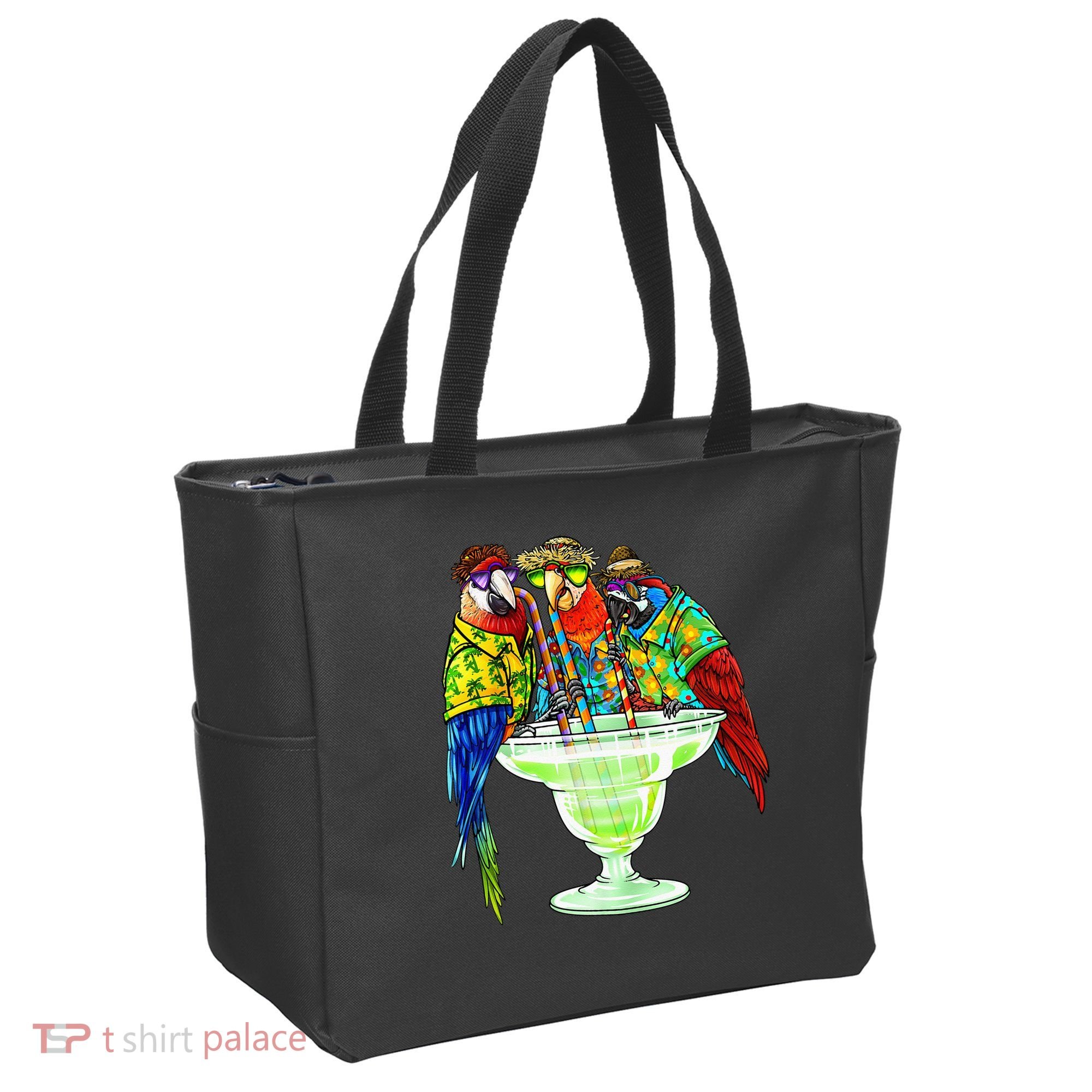 Parrots Drinking Margarita Hawaiian Vacation Birds Tote Bag